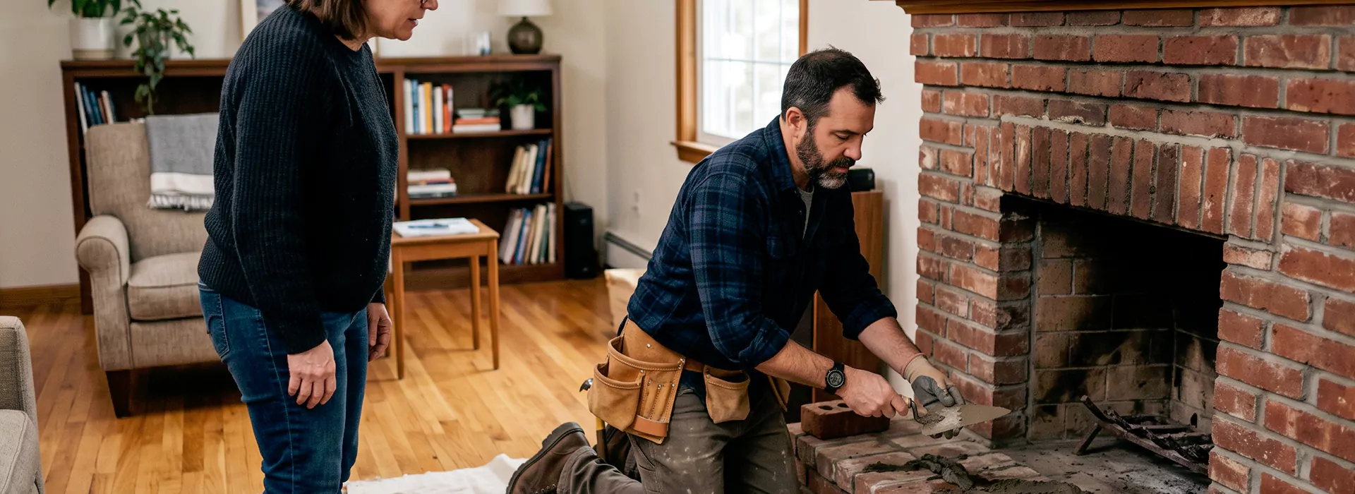 Brick Fireplace Repair in North Brunswick