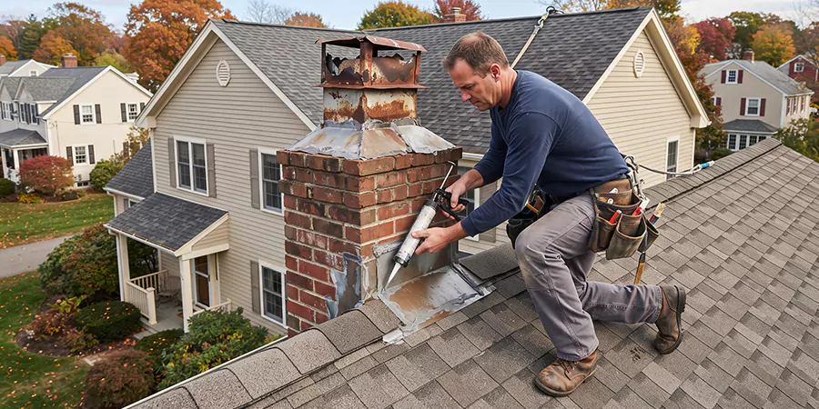Chimney Chase Flashing Repair North Brunswick