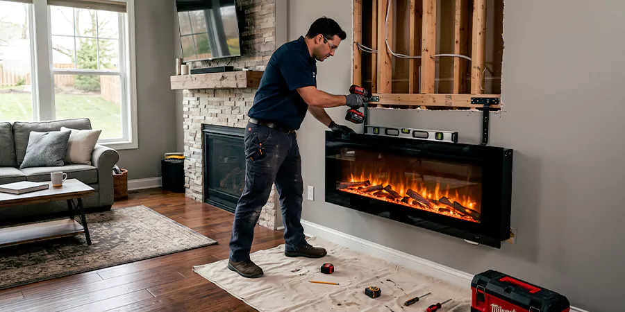 Fake Fireplace and Faux Insert Installation North Brunswick