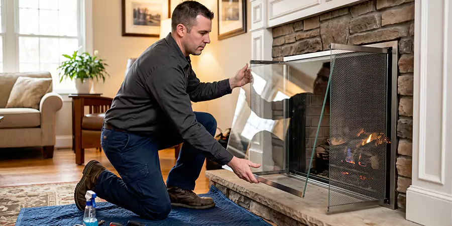 Fireplace Glass Panel and Screen Installation North Brunswick