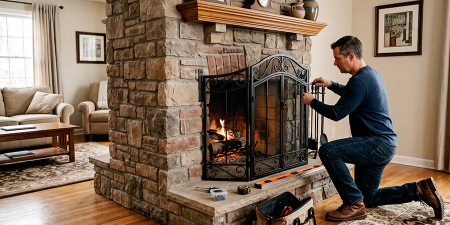 Custom and Decorative Fireplace Screen Installation North Brunswick