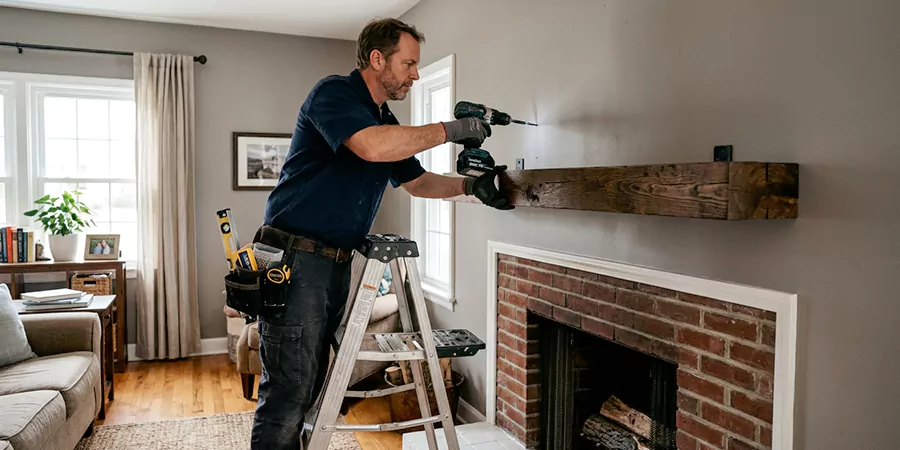 Floating Shelf Mantel Installation North Brunswick